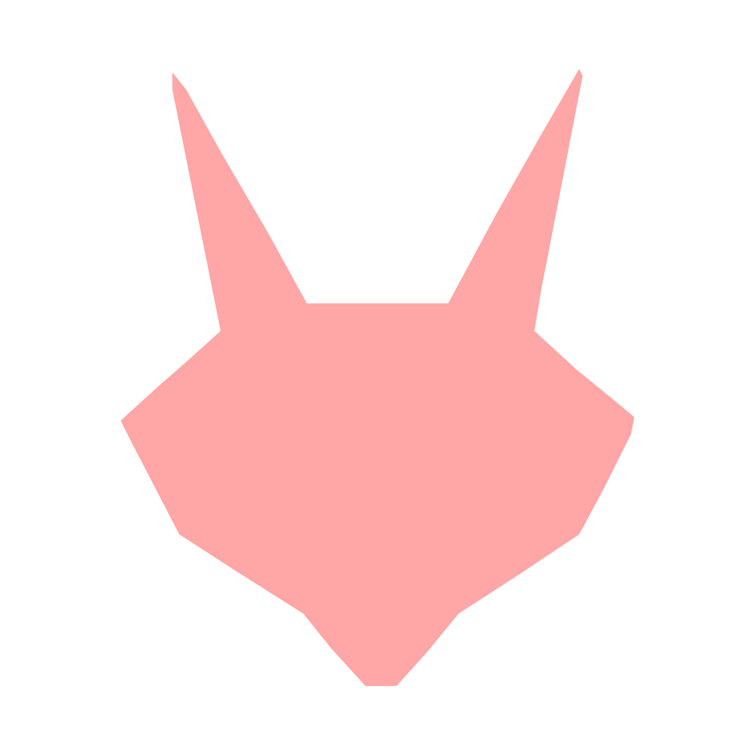 Geometric Fox Robot Logo #ffa6a6