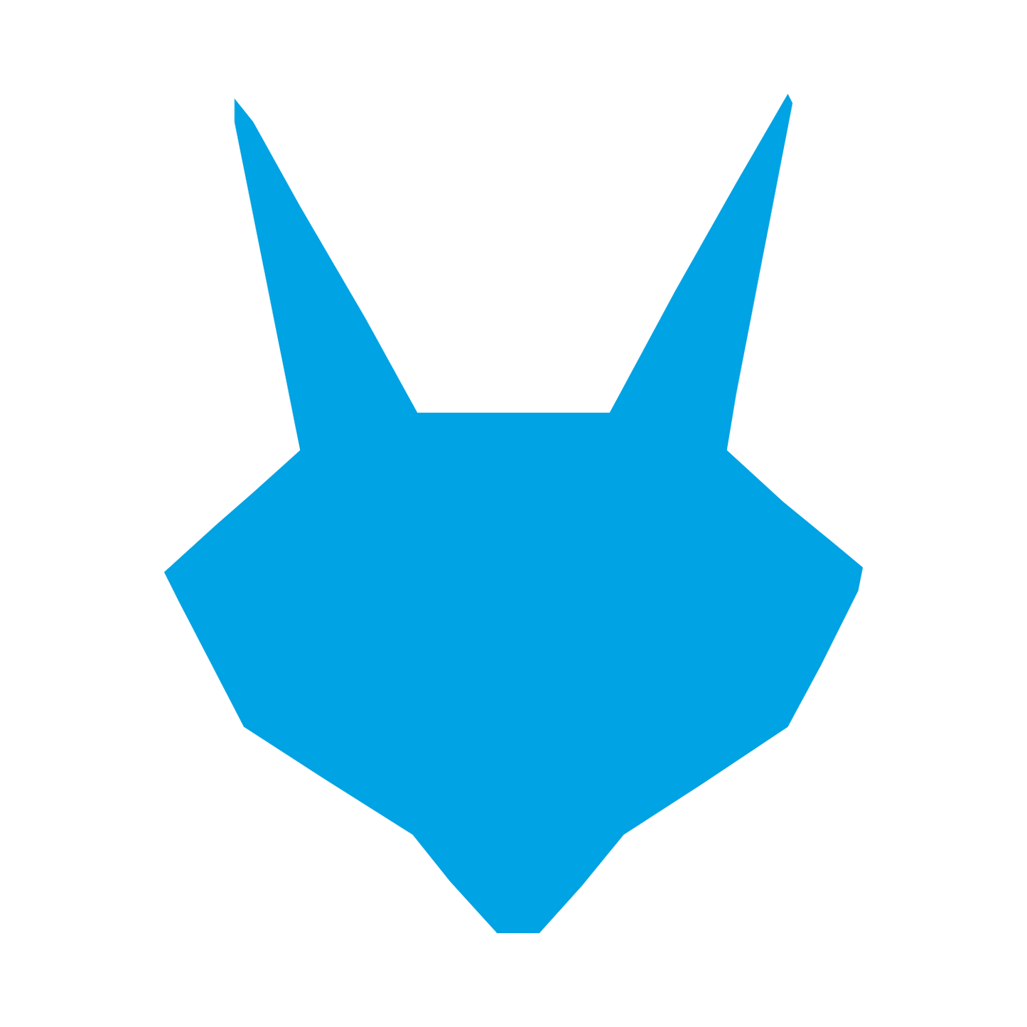 Geometric Fox Robot Logo #00a3e4