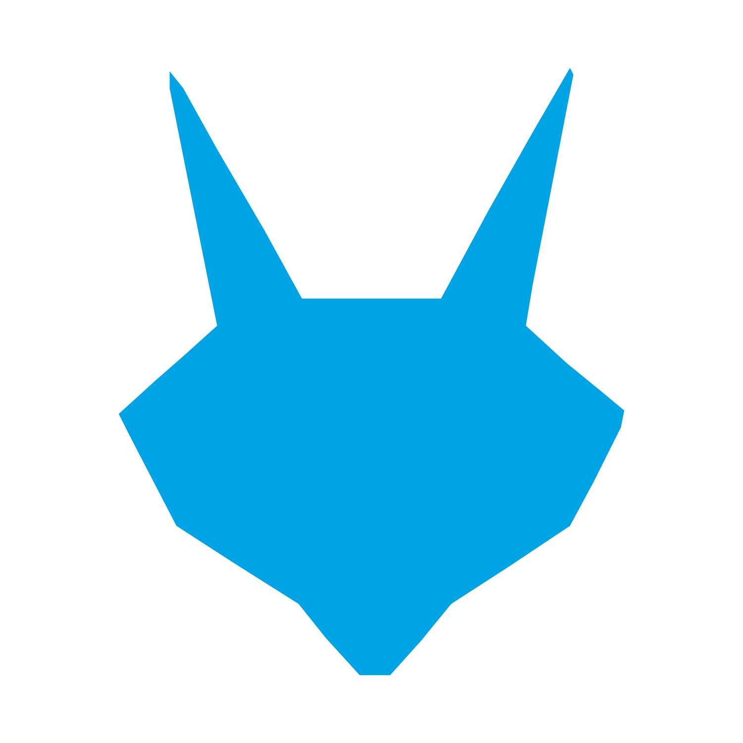 Geometric Fox Robot Logo #00a3e4