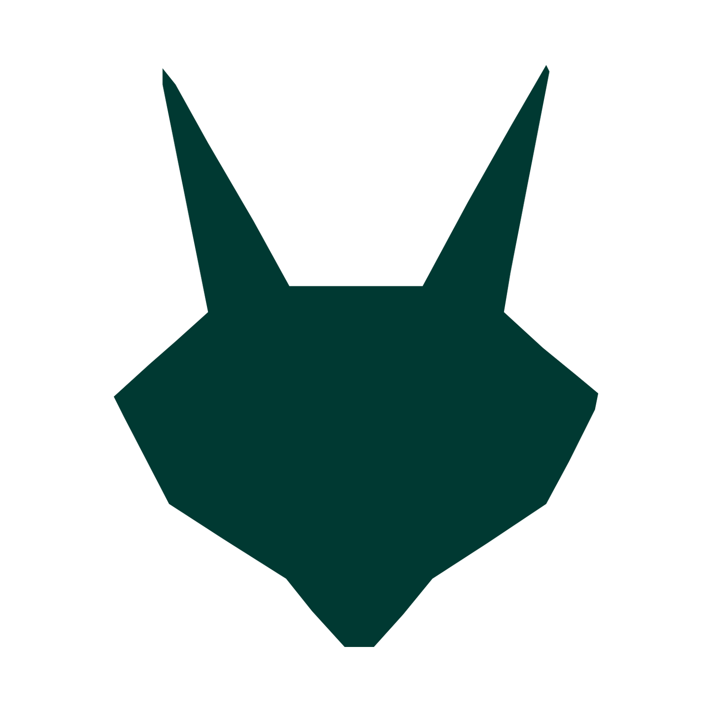 Geometric Fox Robot Logo #003932