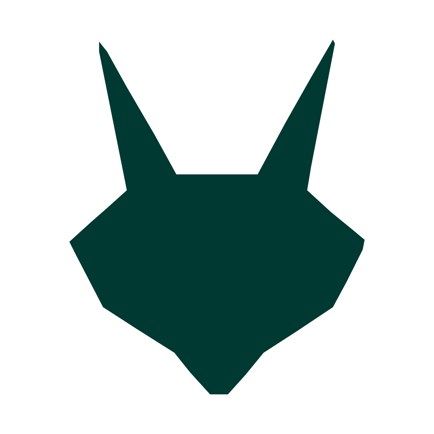 Geometric Fox Robot Logo #003932