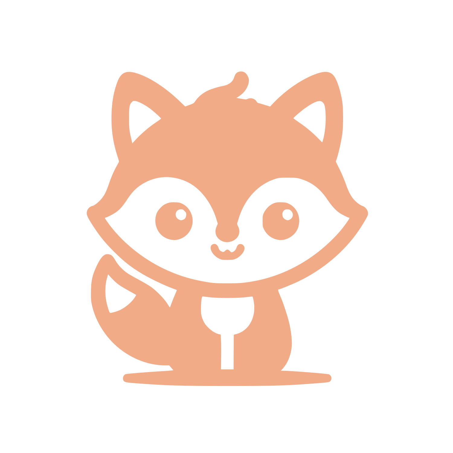 Cartoon Raccoon Face Logo #F1AB86