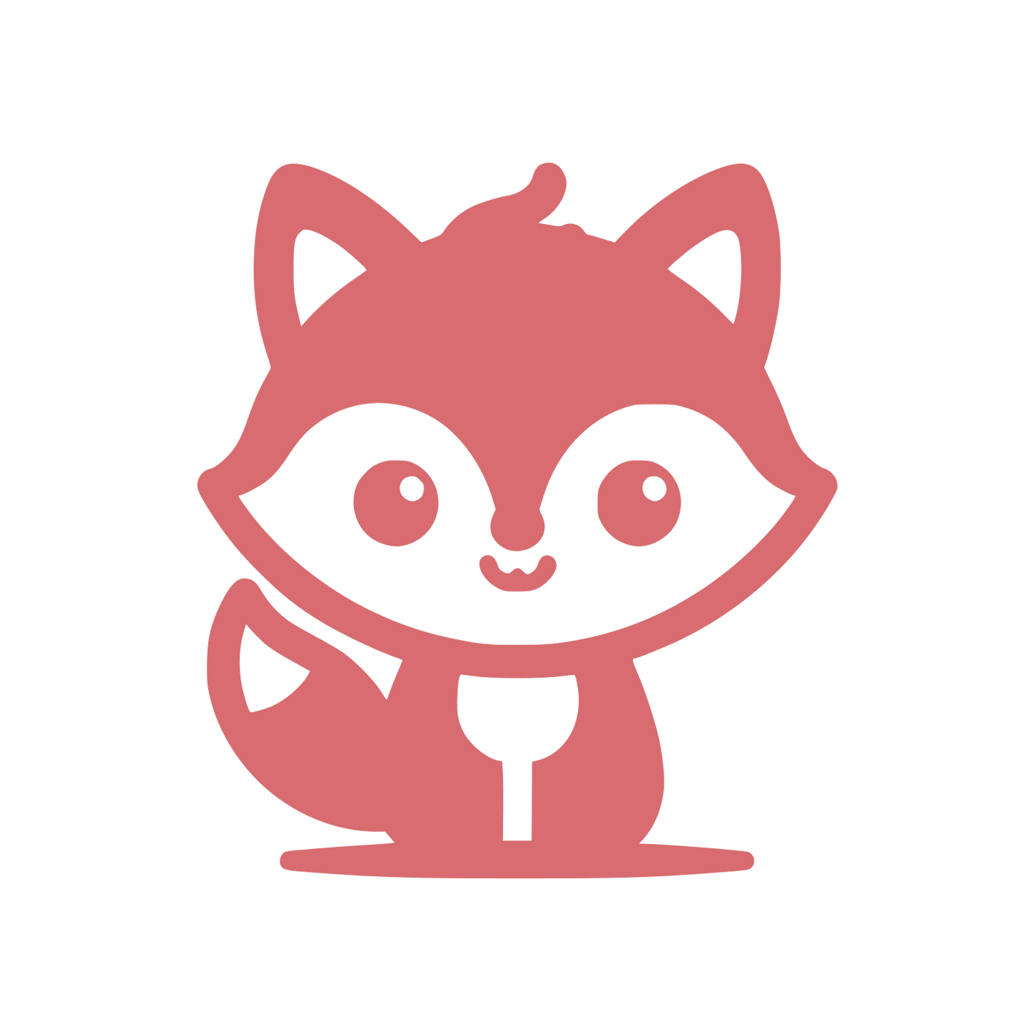 Cartoon Raccoon Face Logo #D86C70