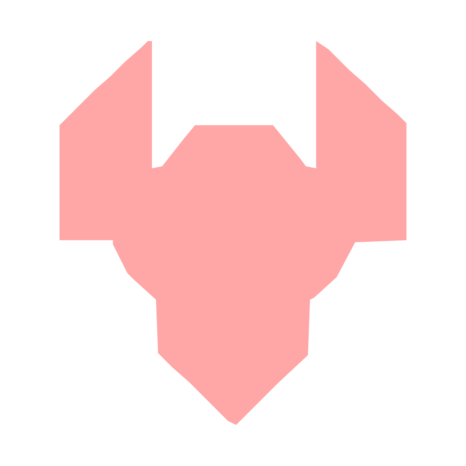 Industrial Robot Head Logo #ffa6a6