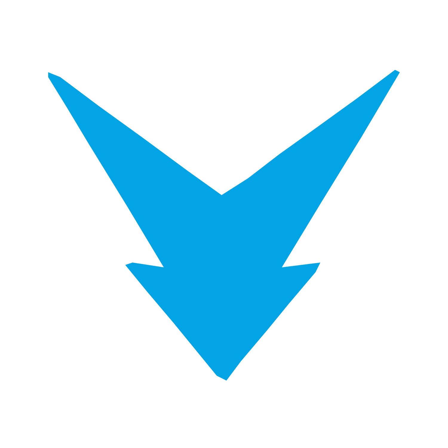 Downward Arrow Robot Logo #00a3e4