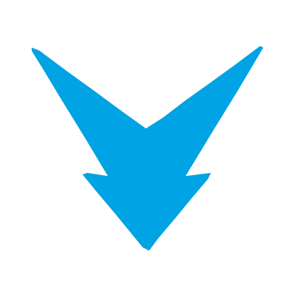 Downward Arrow Robot Logo #00a3e4