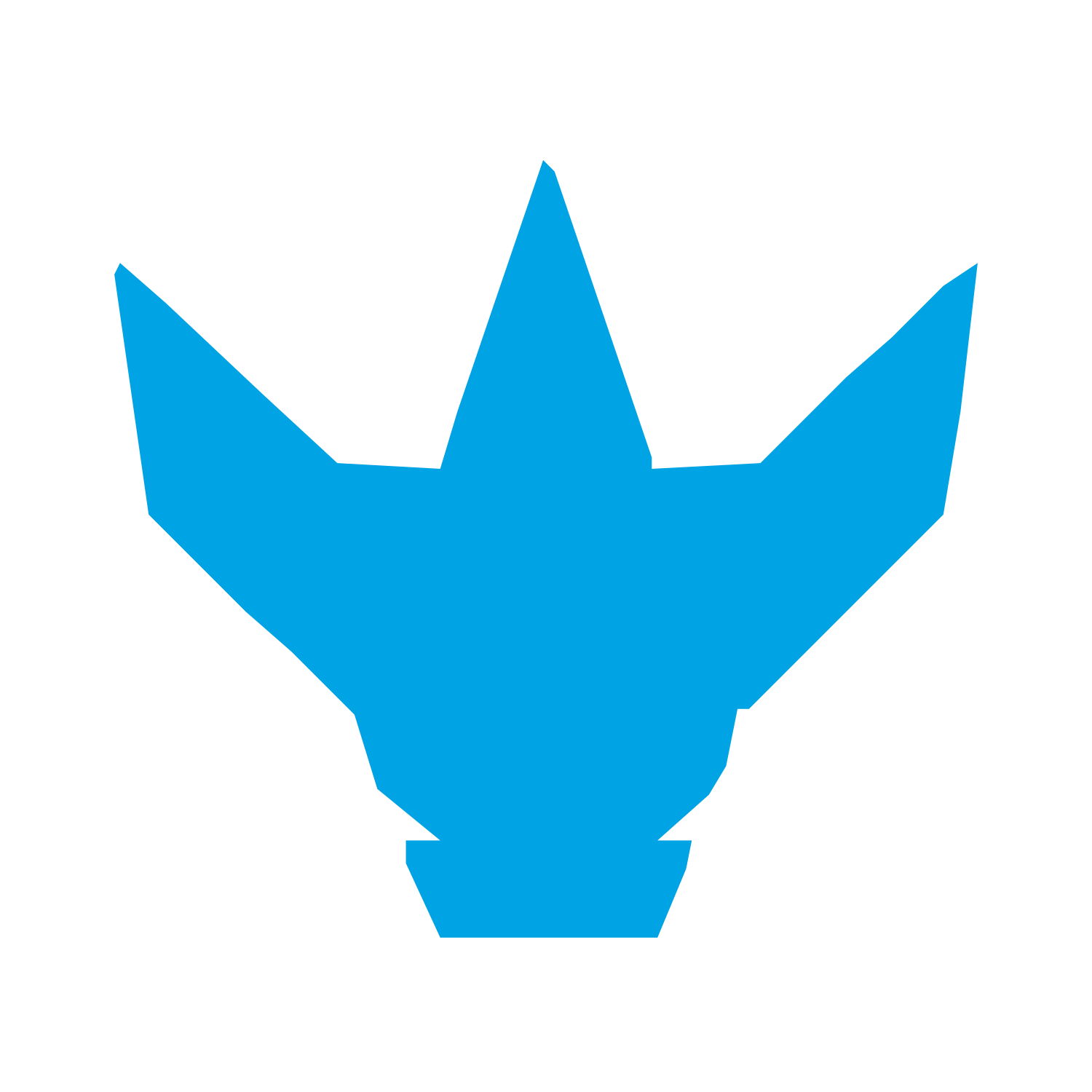 Robot Crown Emblem Logo #00a3e4