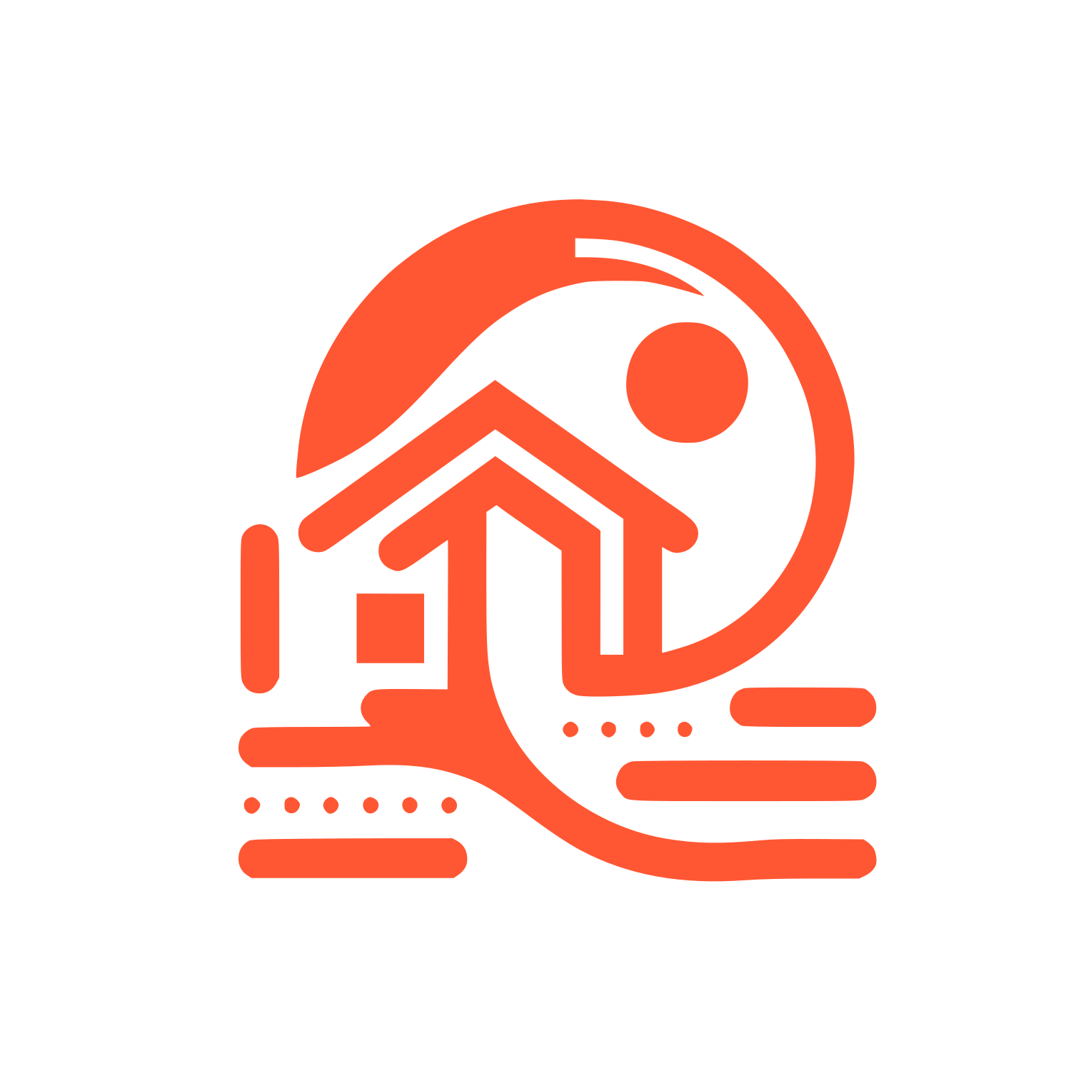 Line House Sun Logo #FF5733