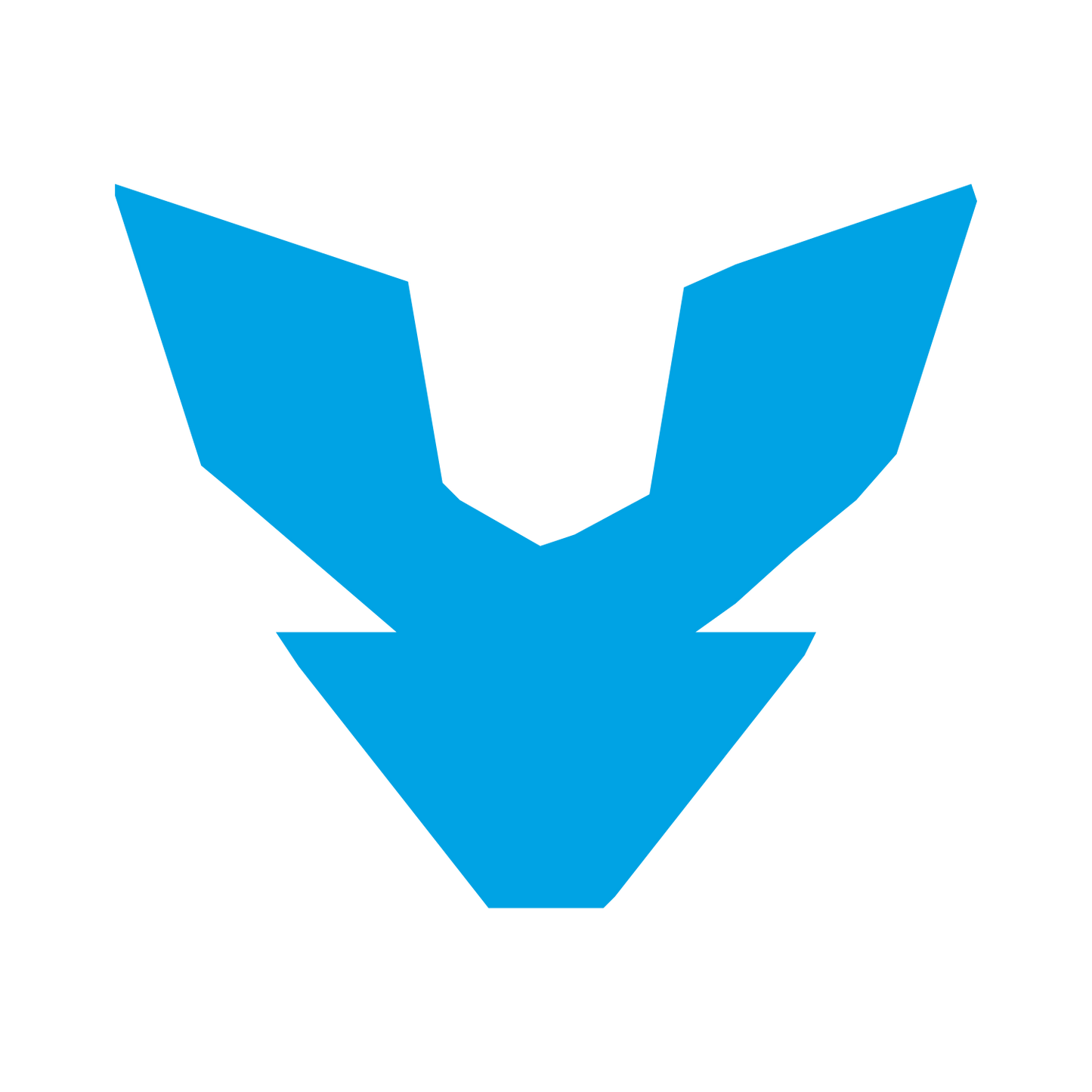 Robot Face Emblem Logo #00a3e4