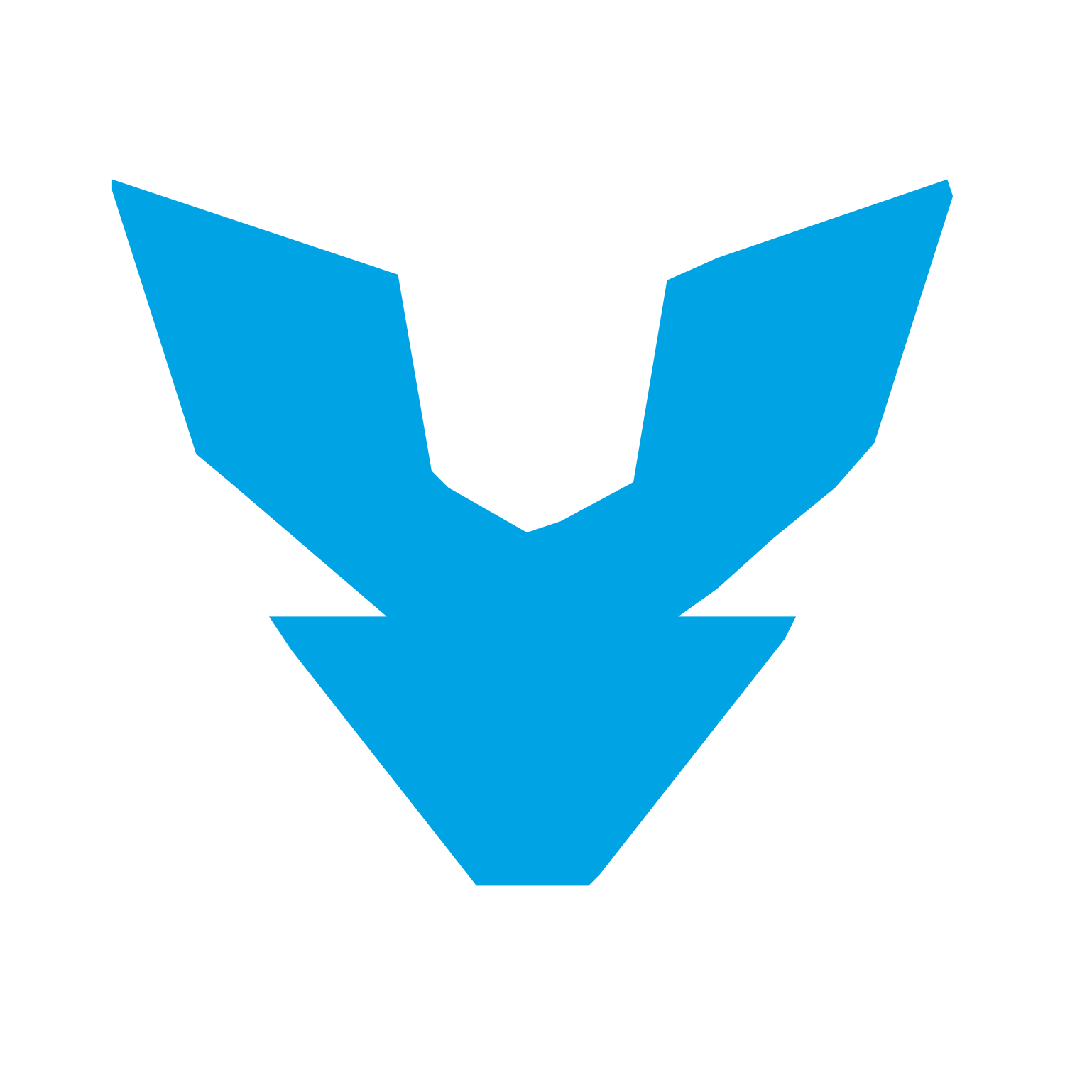Robot Face Emblem Logo #00a3e4