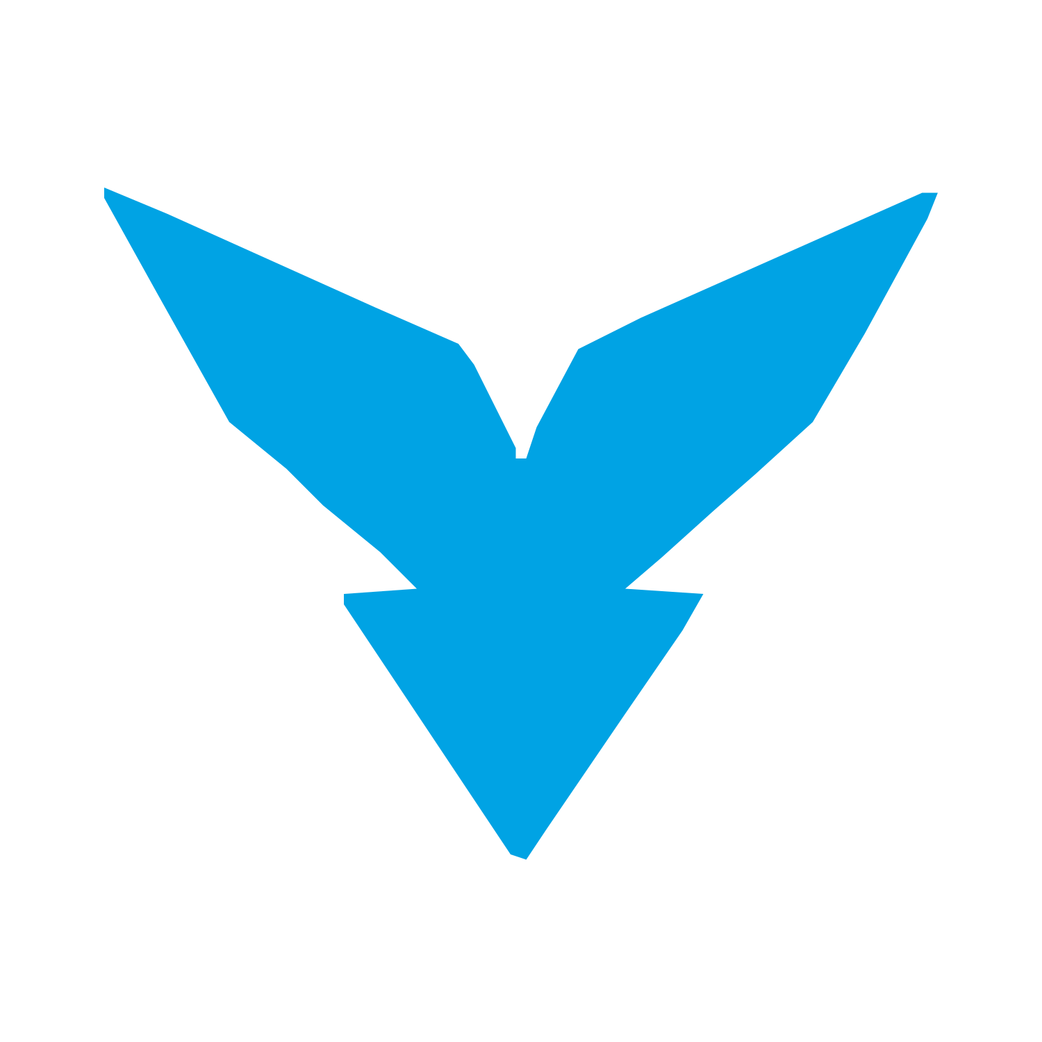 Robot Wings Arrow Logo #00a3e4