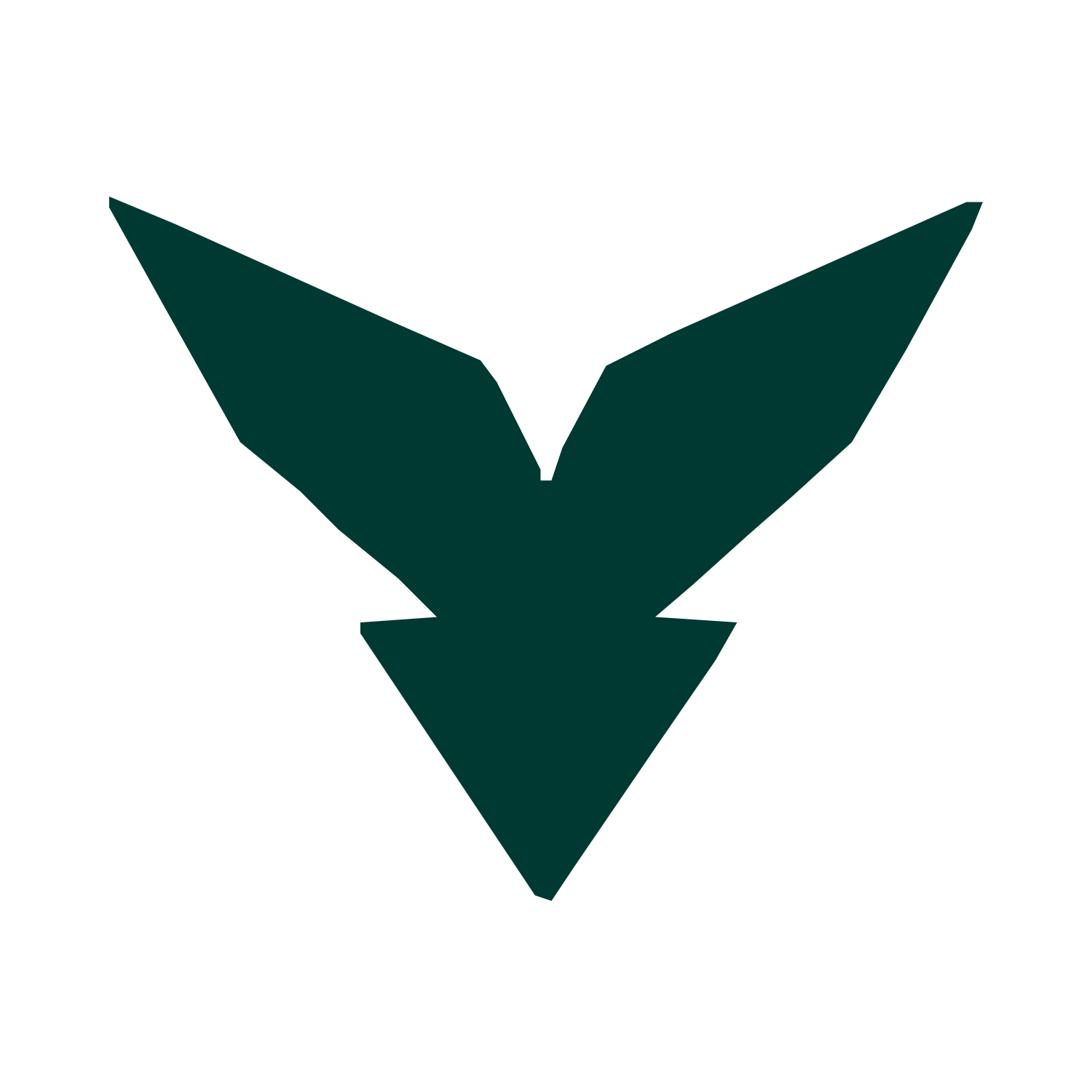 Robot Wings Arrow Logo #003932