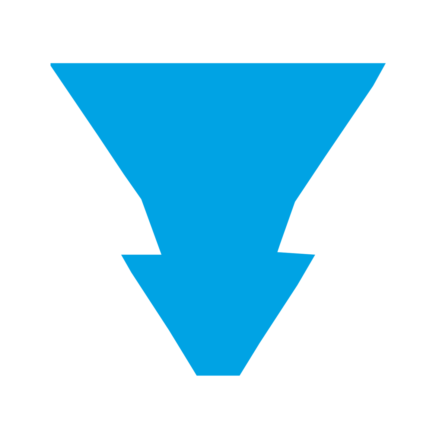 Stacked Arrows Down Logo #00a3e4