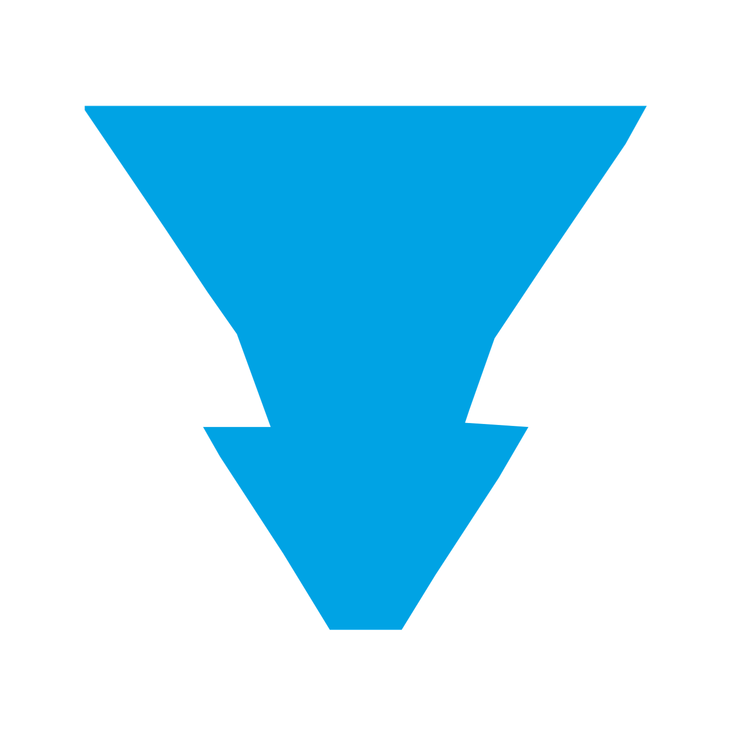 Stacked Arrows Down Logo #00a3e4