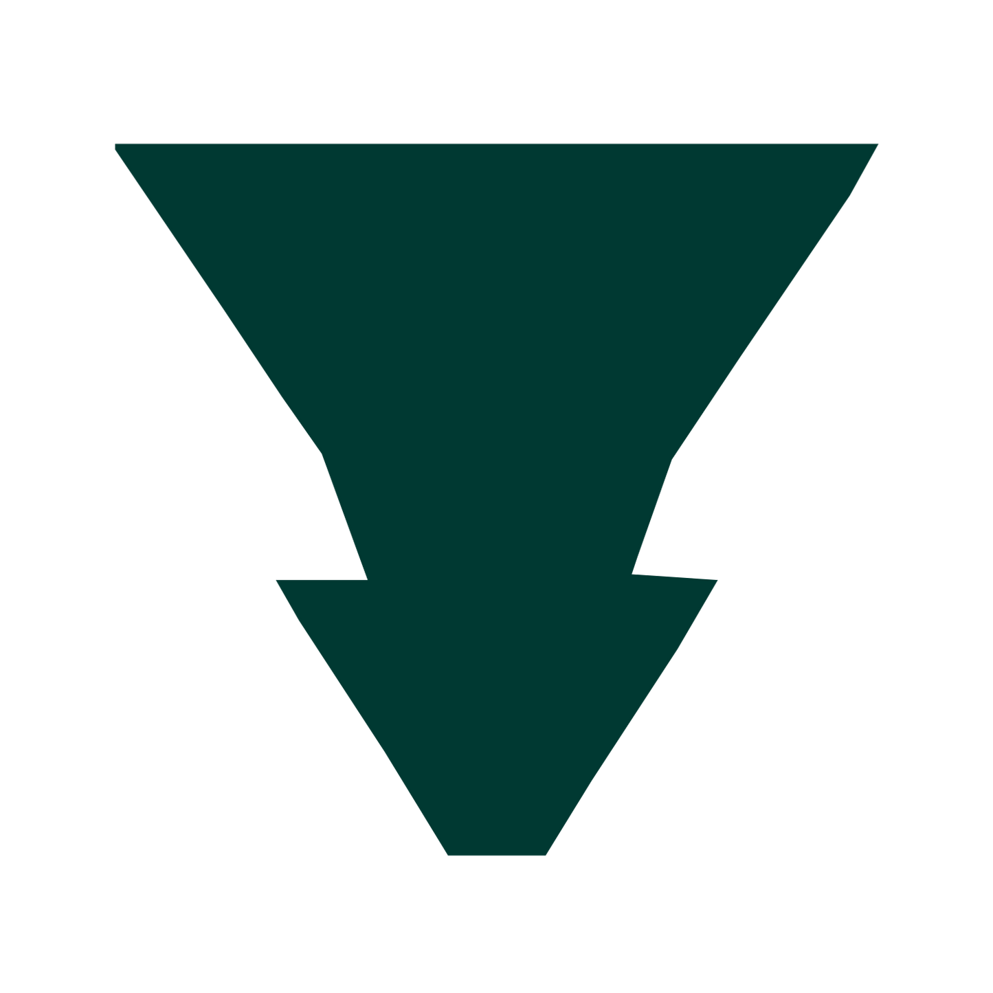 Stacked Arrows Down Logo #003932