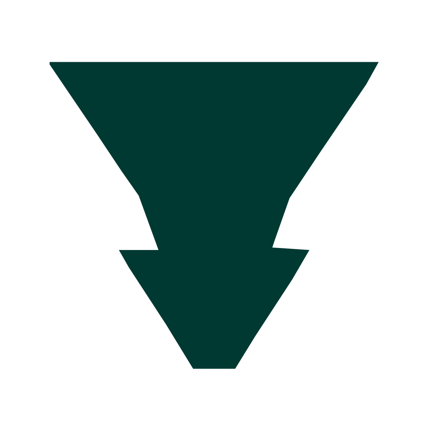 Stacked Arrows Down Logo #003932