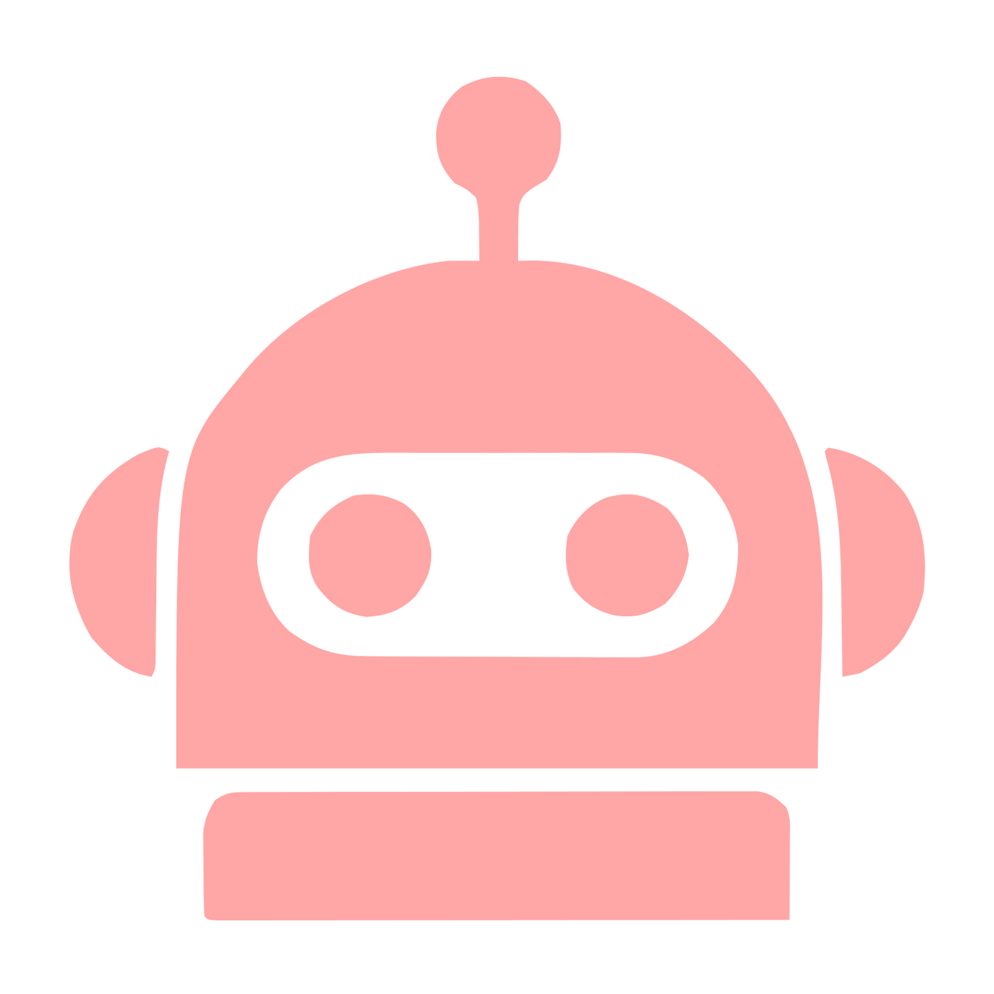 Bold Robot Head Logo #ffa6a6