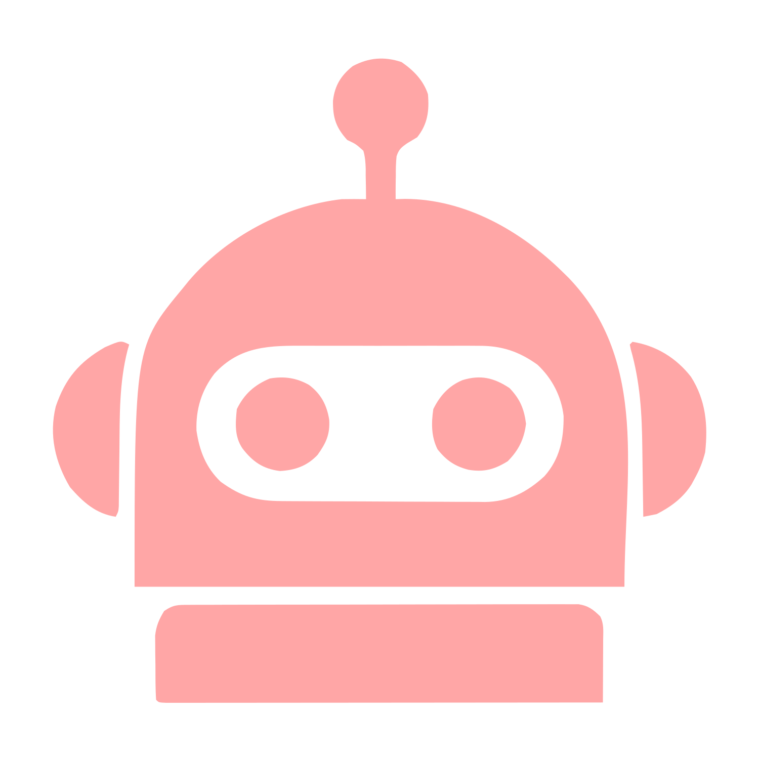 Bold Robot Head Logo #ffa6a6