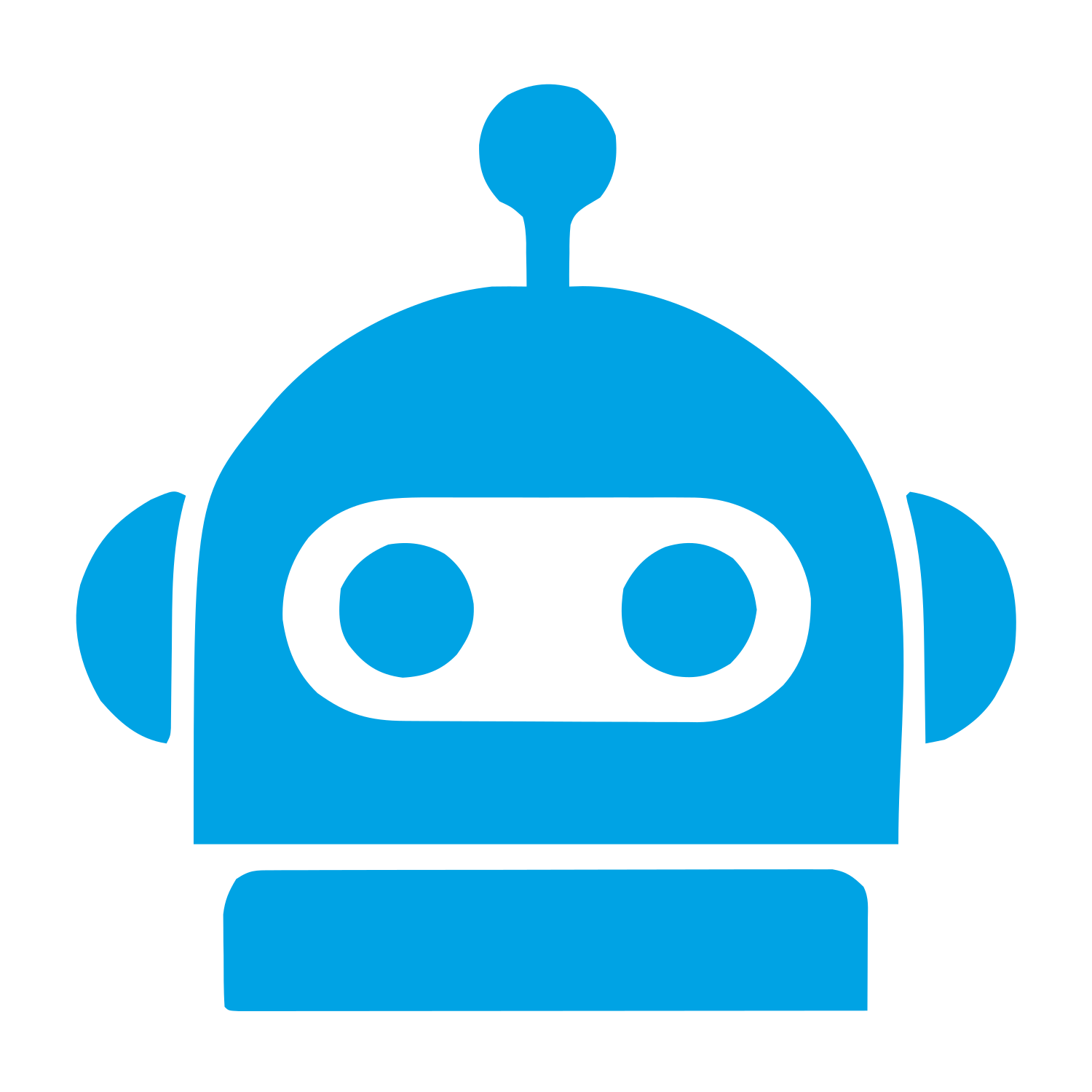 Bold Robot Head Logo #00a3e4
