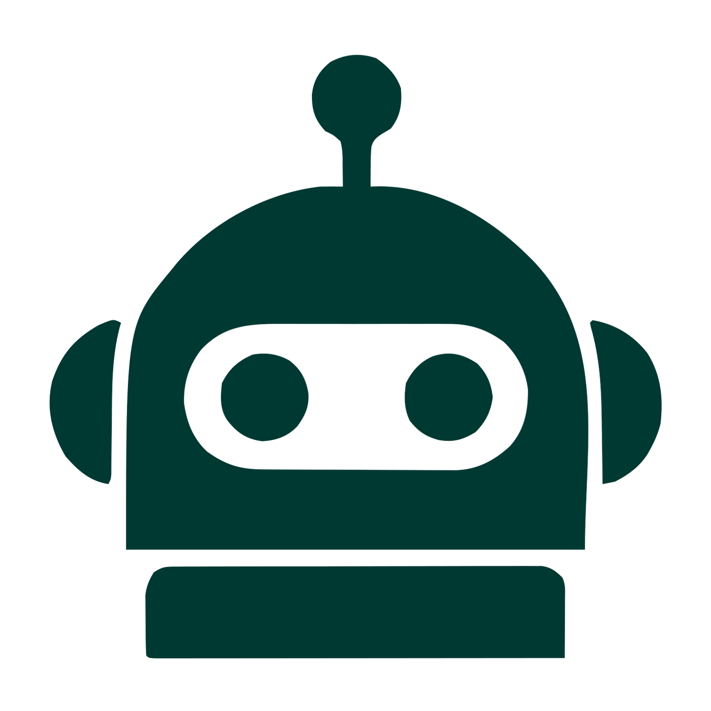 Bold Robot Head Logo #003932