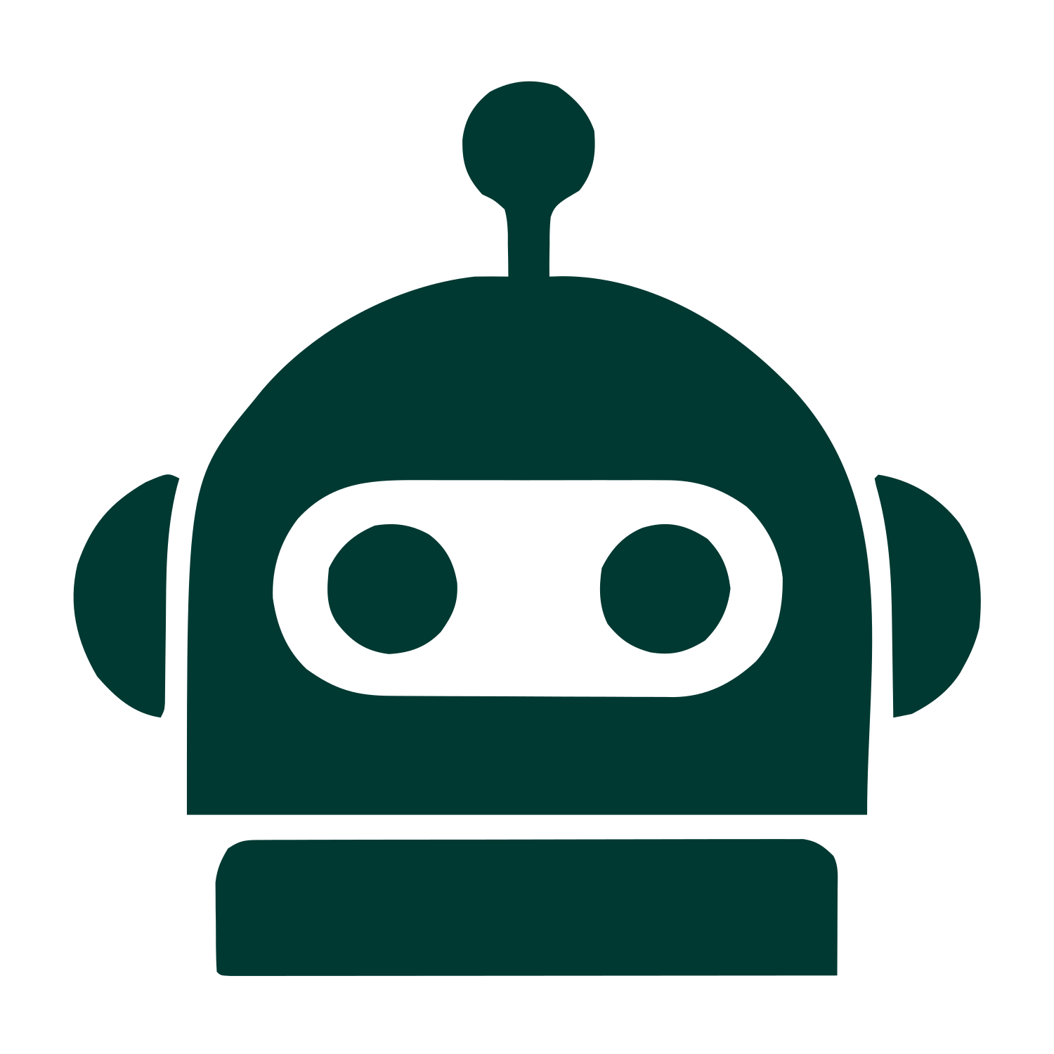 Bold Robot Head Logo #003932