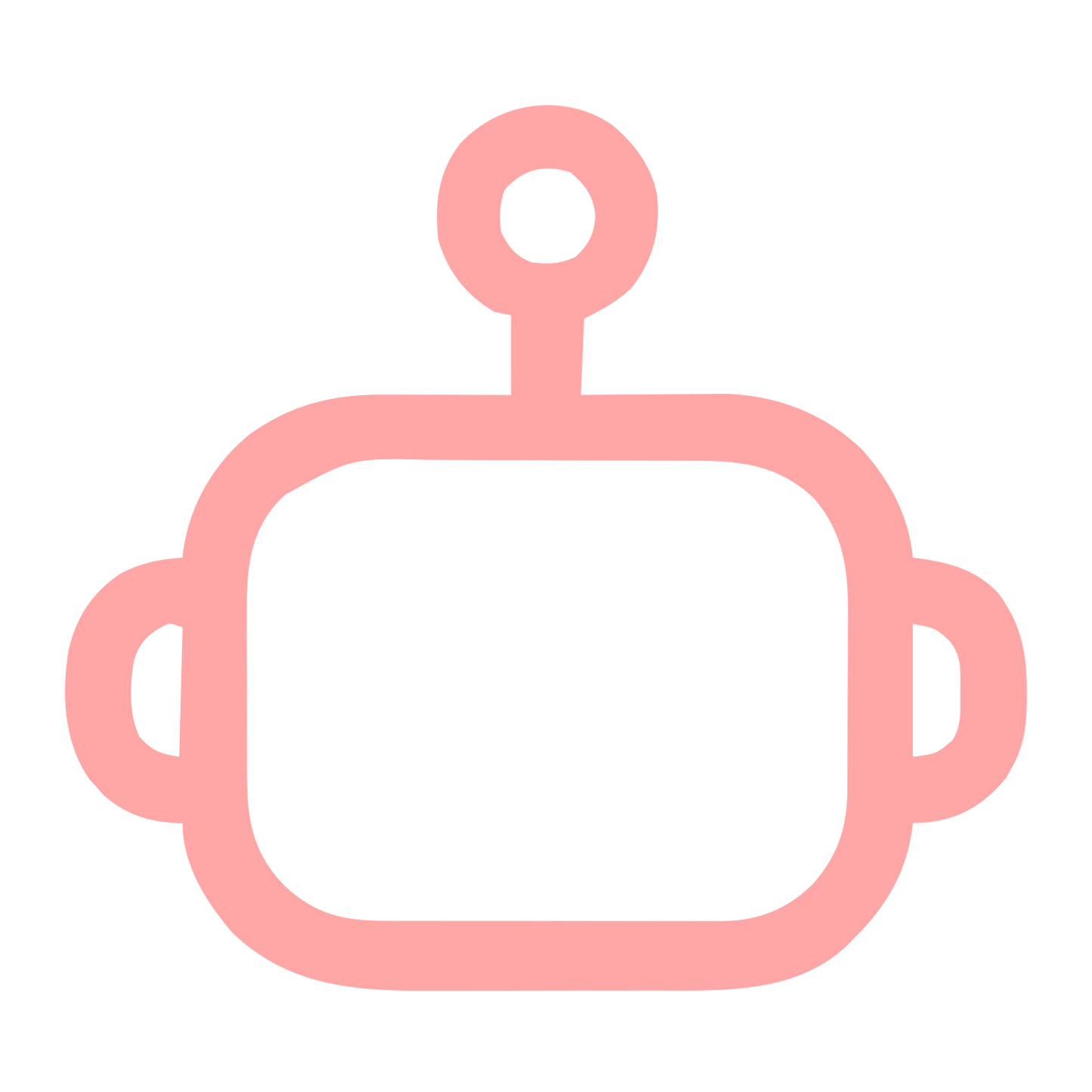 Monoline Robot Head Logo #ffa6a6