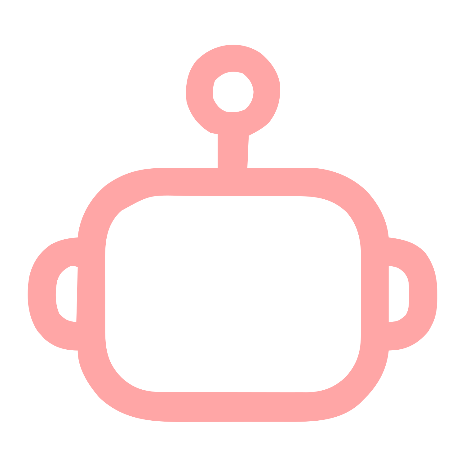 Monoline Robot Head Logo #ffa6a6
