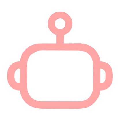Monoline Robot Head Logo #ffa6a6