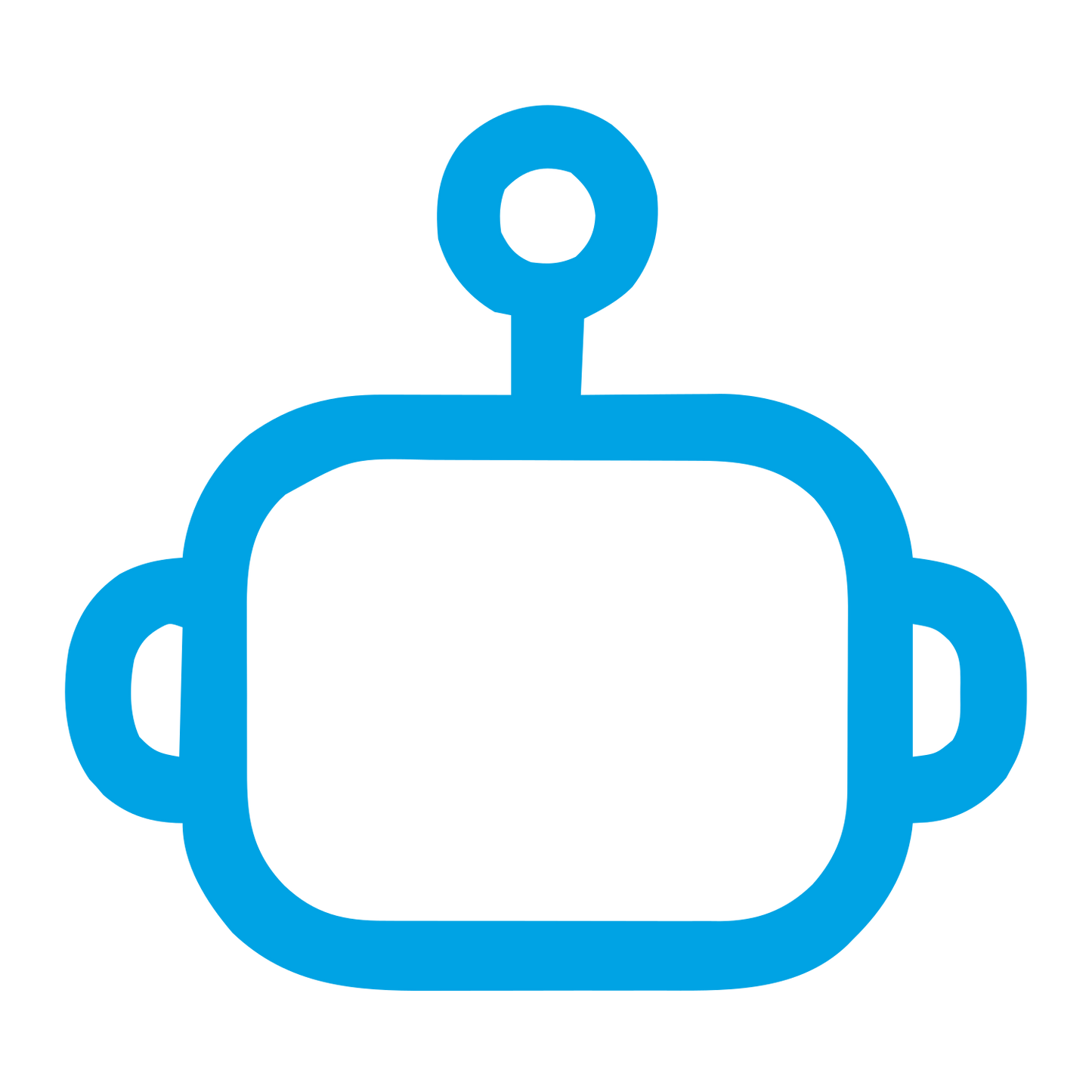 Monoline Robot Head Logo #00a3e4
