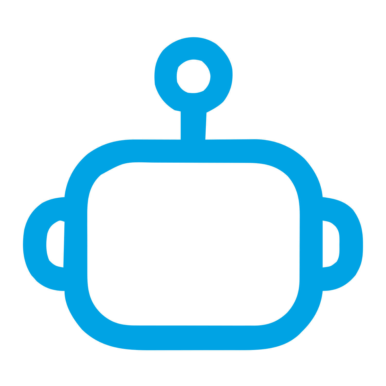 Monoline Robot Head Logo #00a3e4