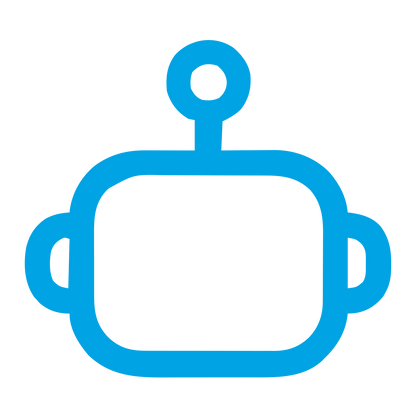 Monoline Robot Head Logo #00a3e4