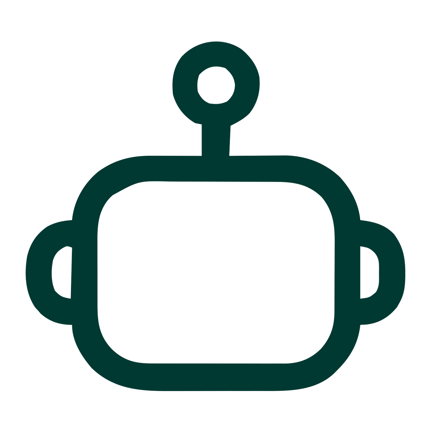 Monoline Robot Head Logo #003932