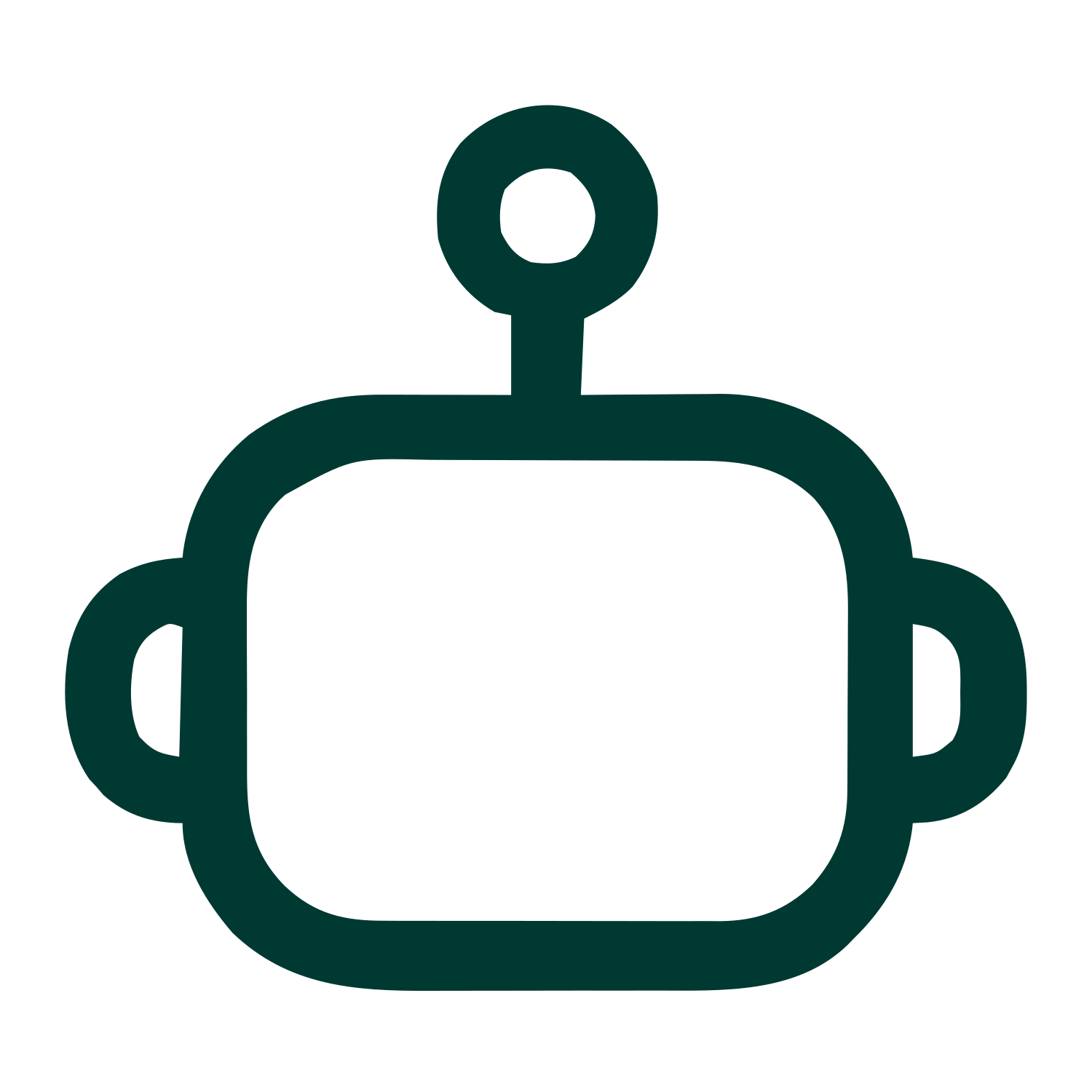 Monoline Robot Head Logo #003932