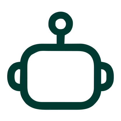 Monoline Robot Head Logo #003932