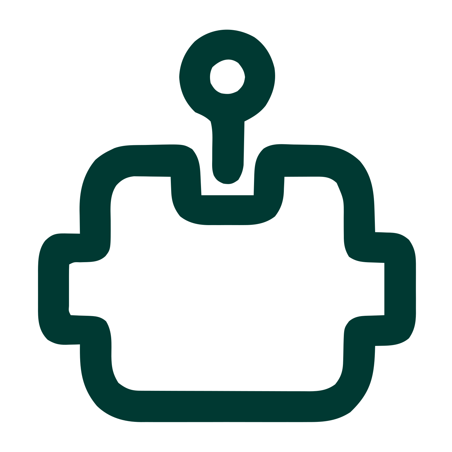 Monoline Robot Body Logo #003932