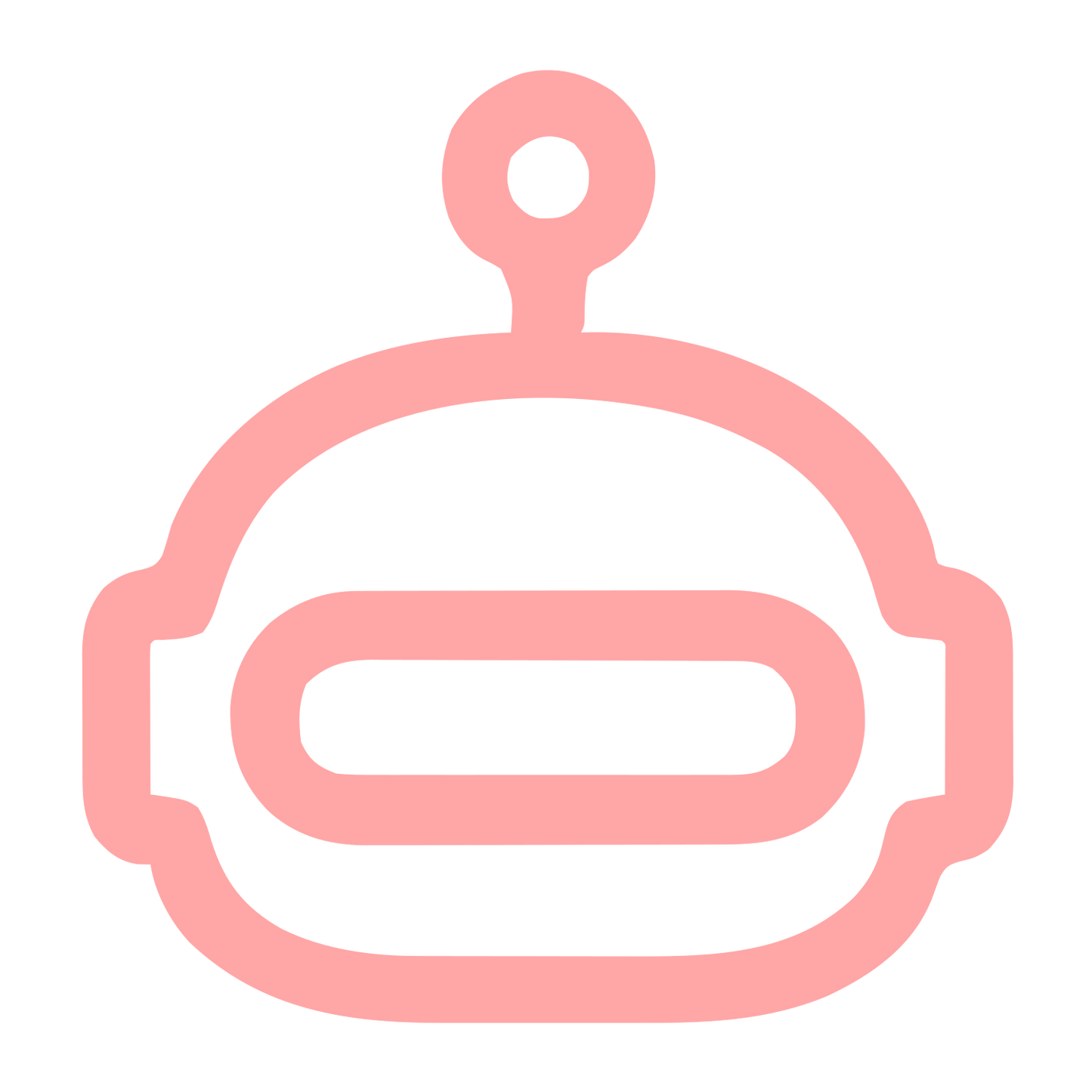 Monoline Robot Head Logo #ffa6a6