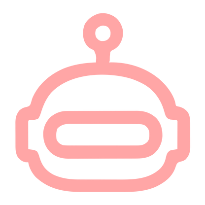 Monoline Robot Head Logo #ffa6a6