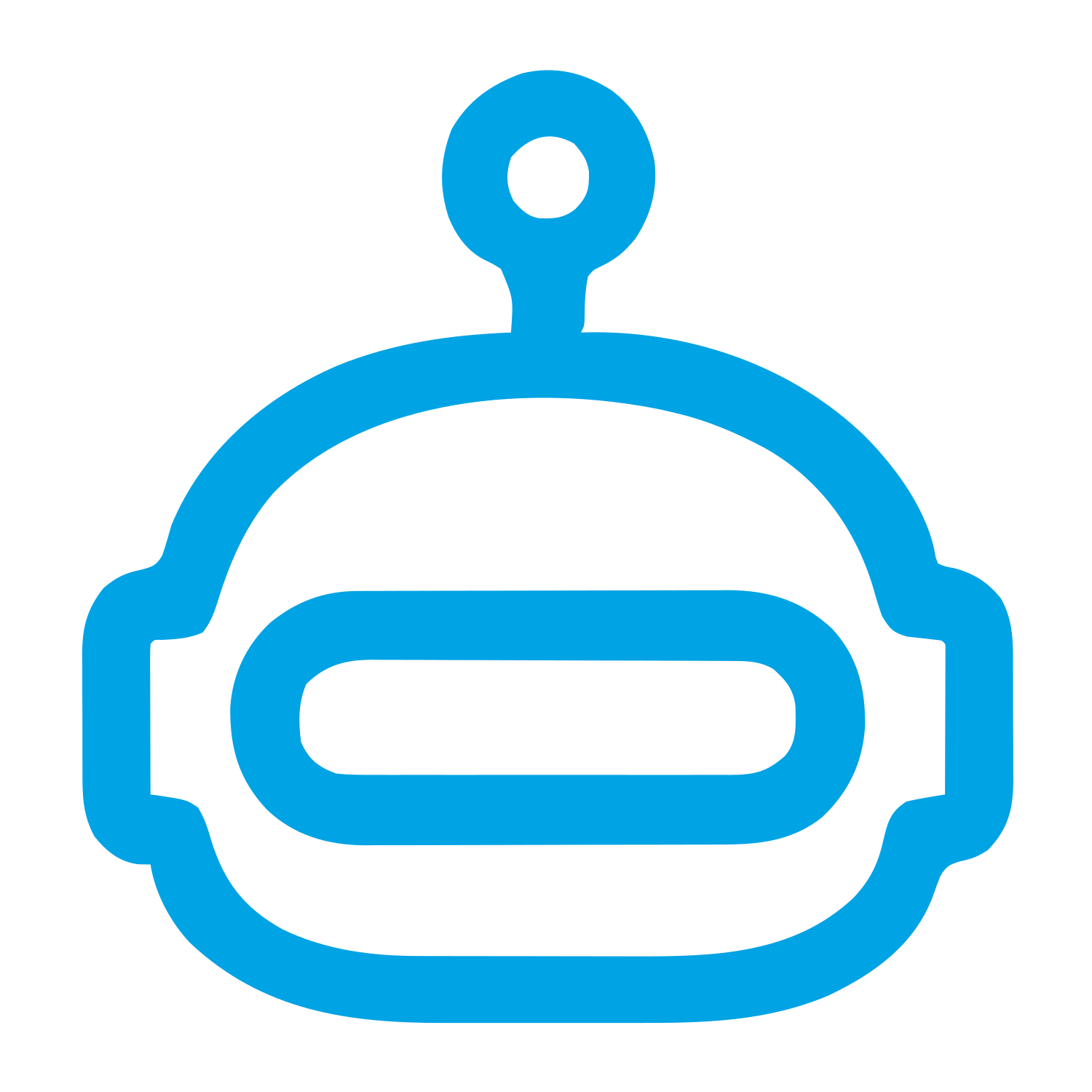 Monoline Robot Head Logo #00a3e4