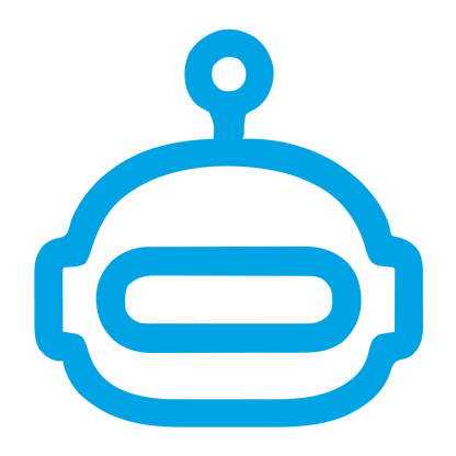 Monoline Robot Head Logo #00a3e4