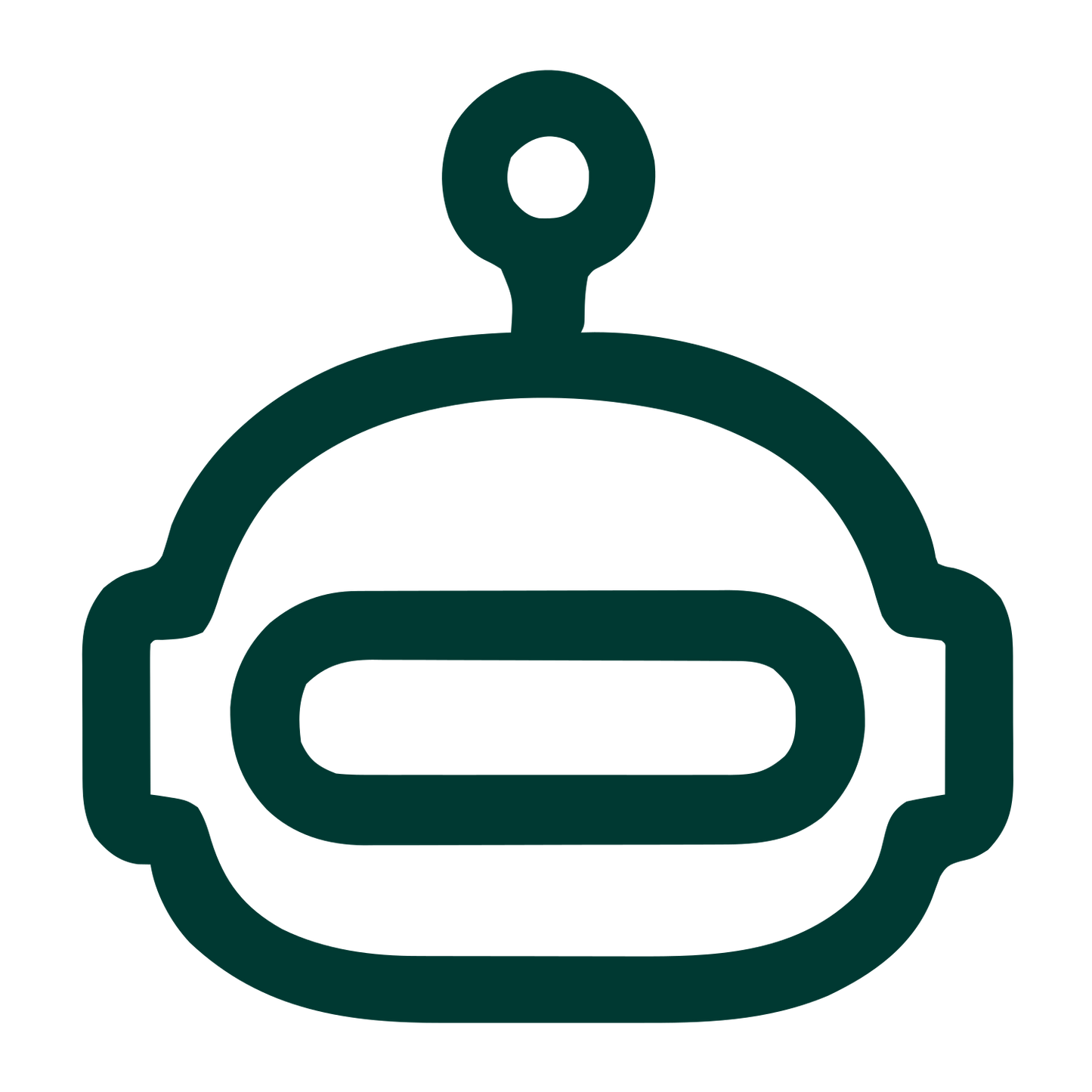 Monoline Robot Head Logo #003932