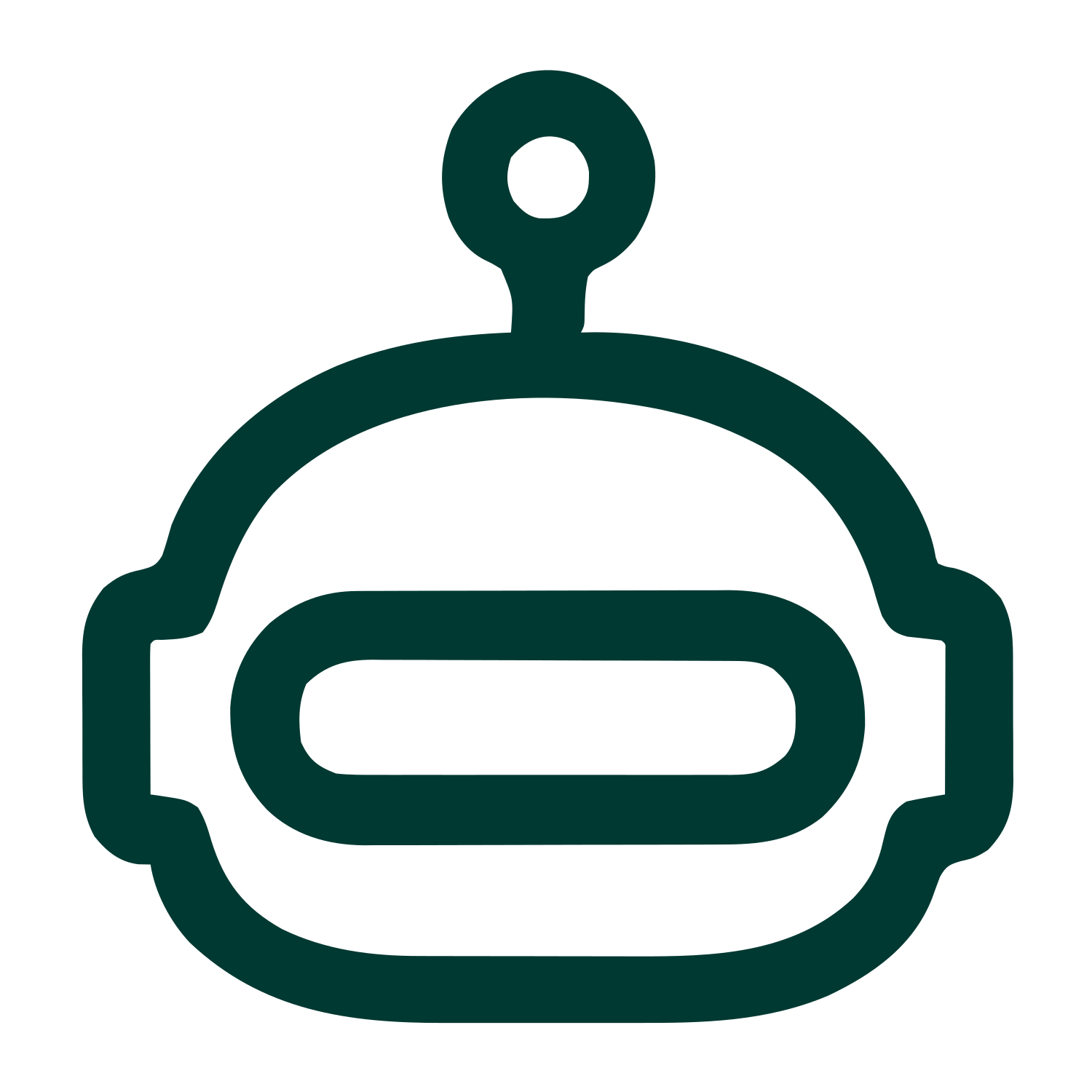 Monoline Robot Head Logo #003932