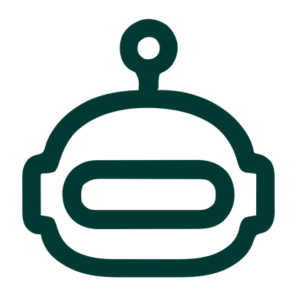 Monoline Robot Head Logo #003932