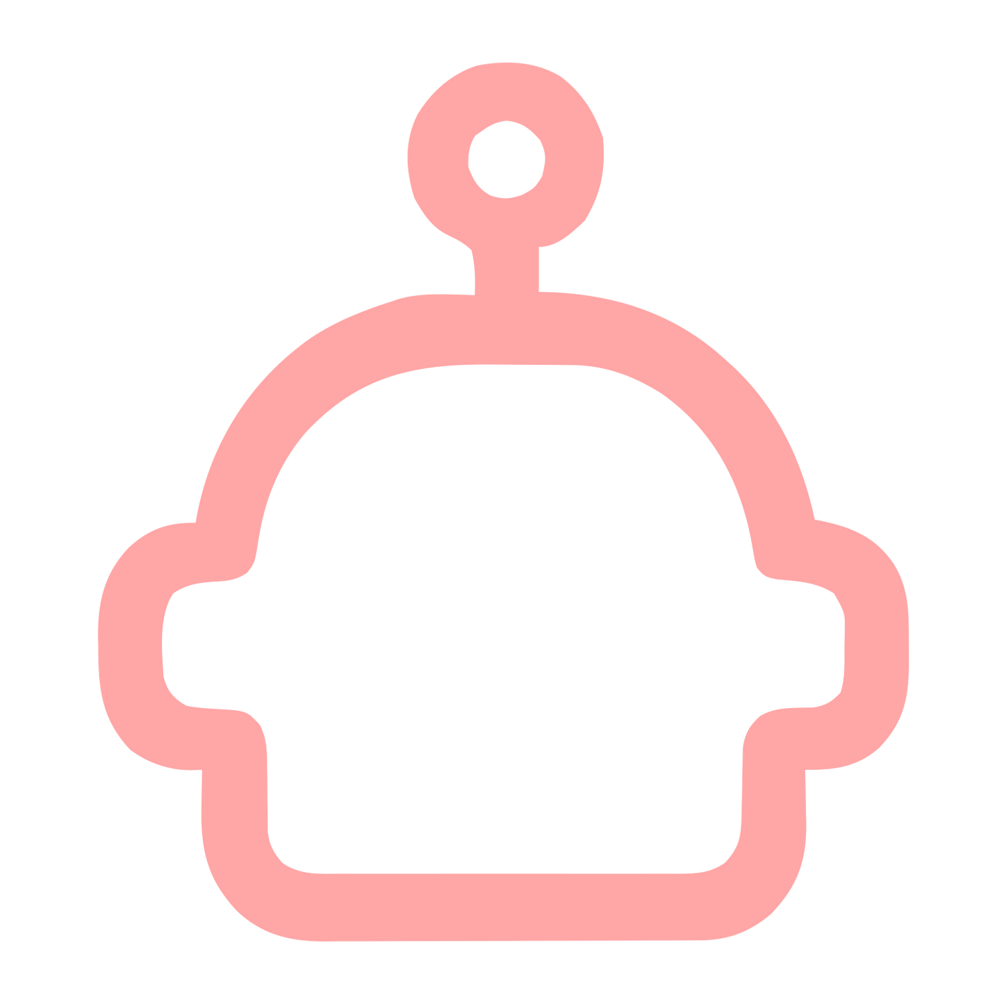 Monoline Robot Head Logo #ffa6a6
