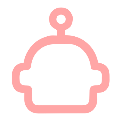 Monoline Robot Head Logo #ffa6a6