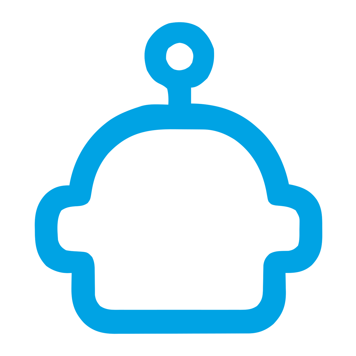 Monoline Robot Head Logo #00a3e4