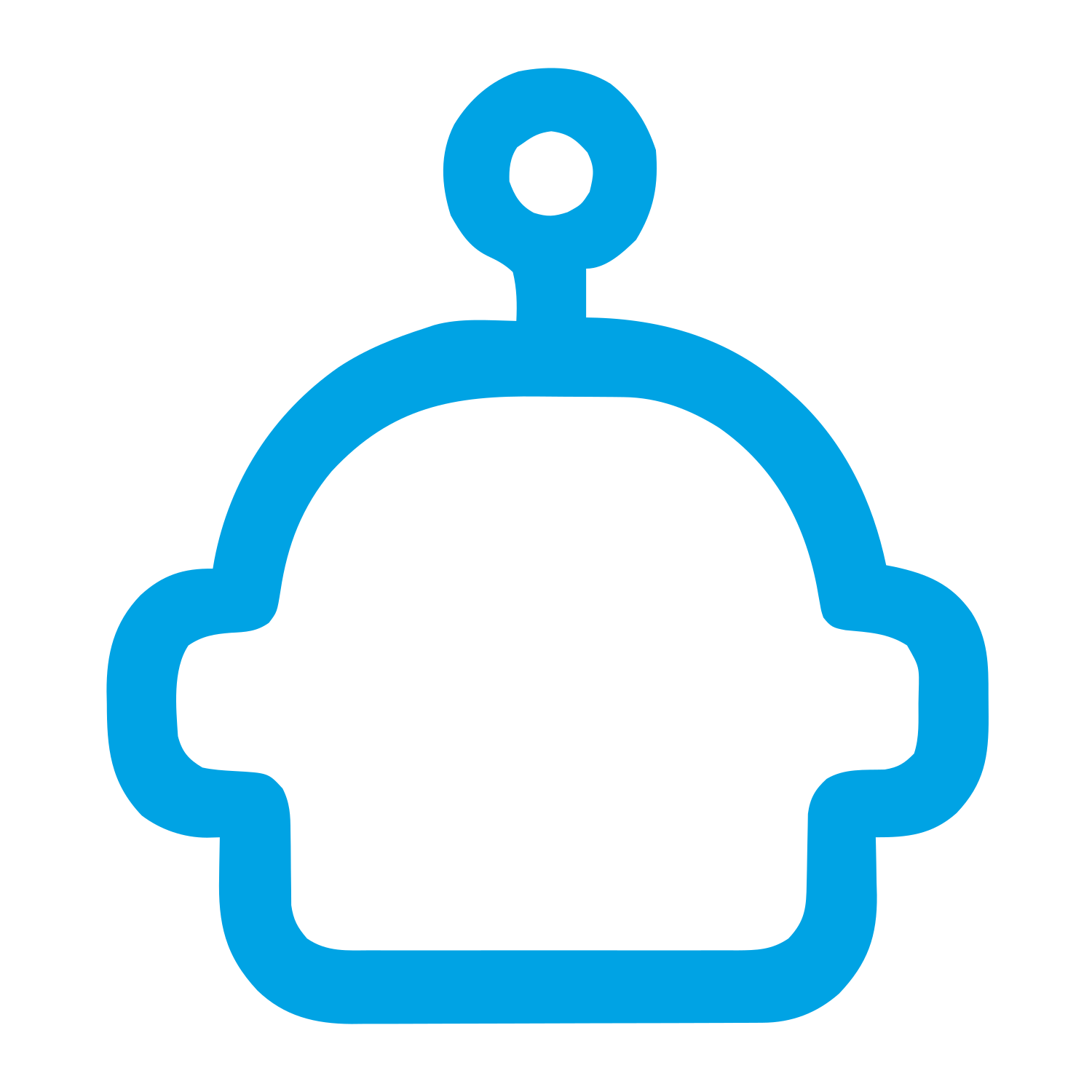 Monoline Robot Head Logo #00a3e4