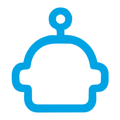 Monoline Robot Head Logo #00a3e4