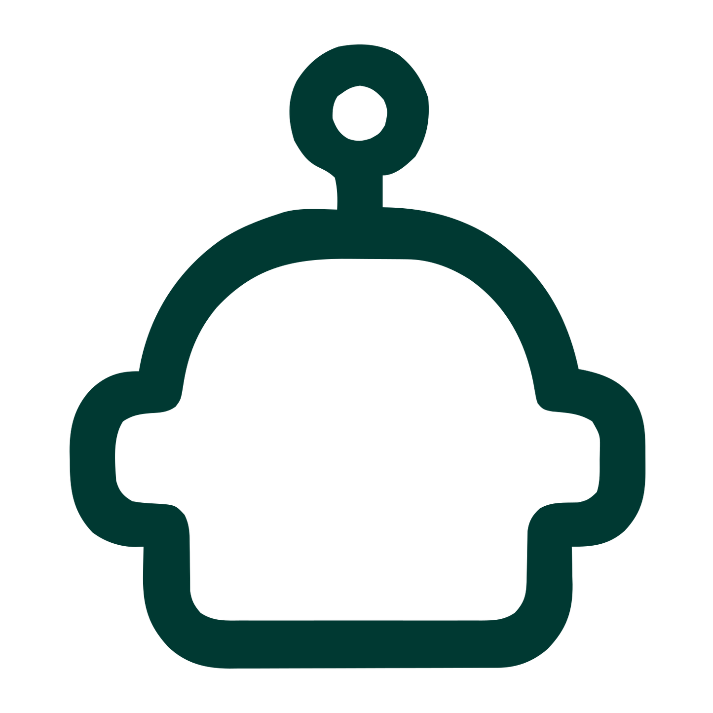 Monoline Robot Head Logo #003932