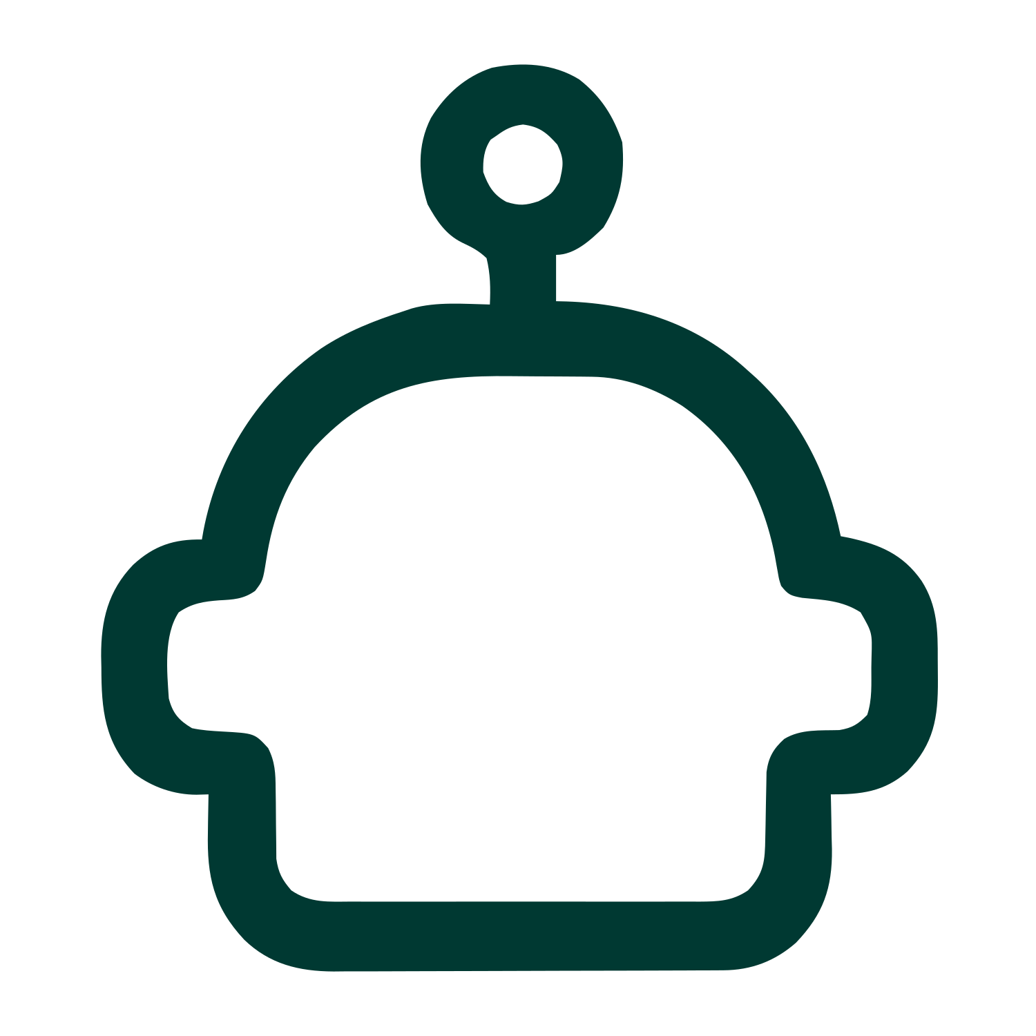 Monoline Robot Head Logo #003932