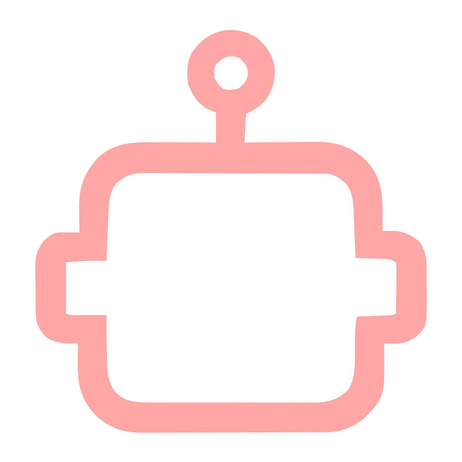 Monoline Robot Head Logo #ffa6a6